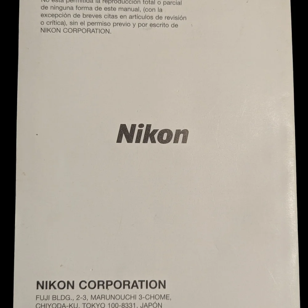 Spanish Nikon Coolpix 4300 Digital Camera Manual Black and White Generalidades